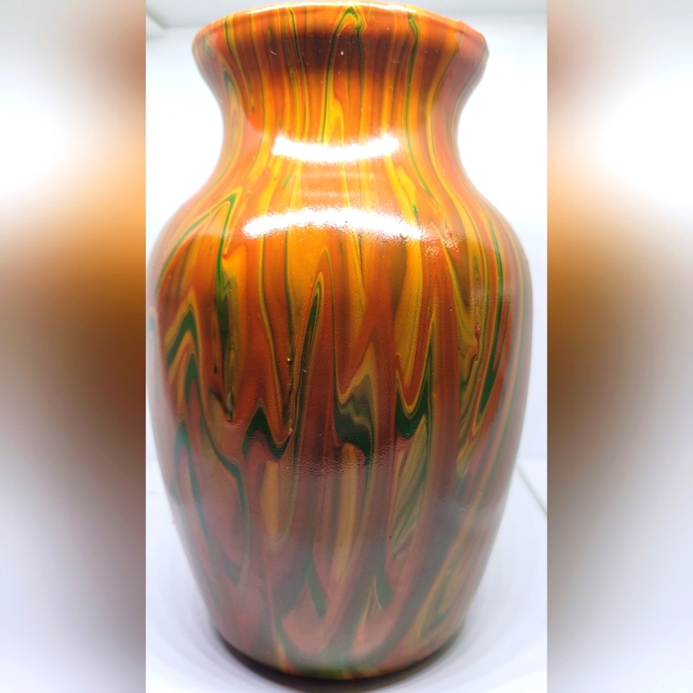 Handpainted glass vase